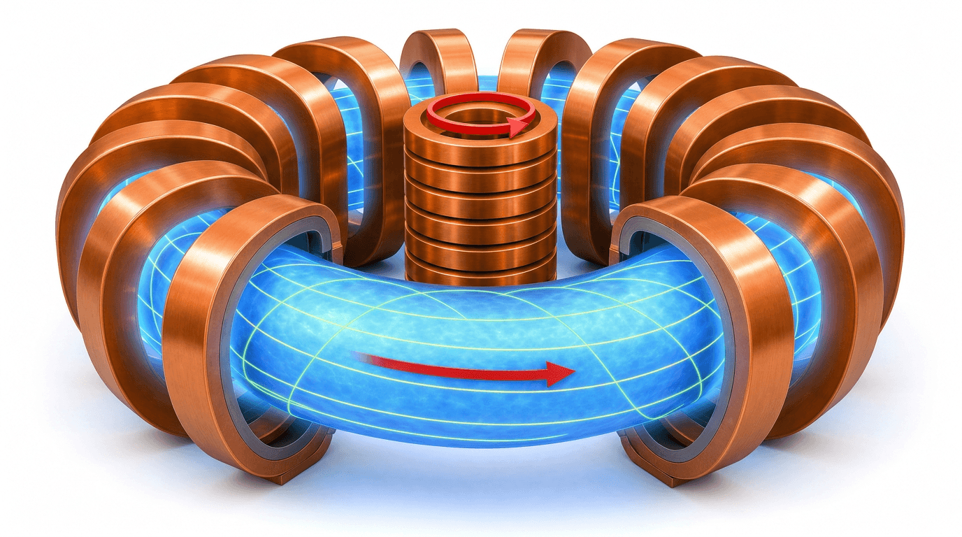 Ein Tokamak, vereinfacht